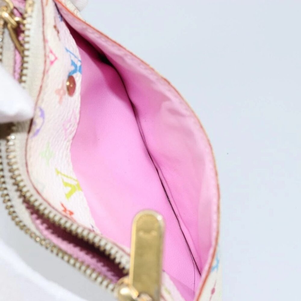 LOUIS VUITTON Multicolor Pochette ClesNM Coin Purse White - Picture 14 of 16